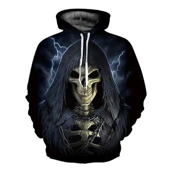 Hombres 3d Impreso Sudadera Con Capucha Cráneo Sudadera Jers