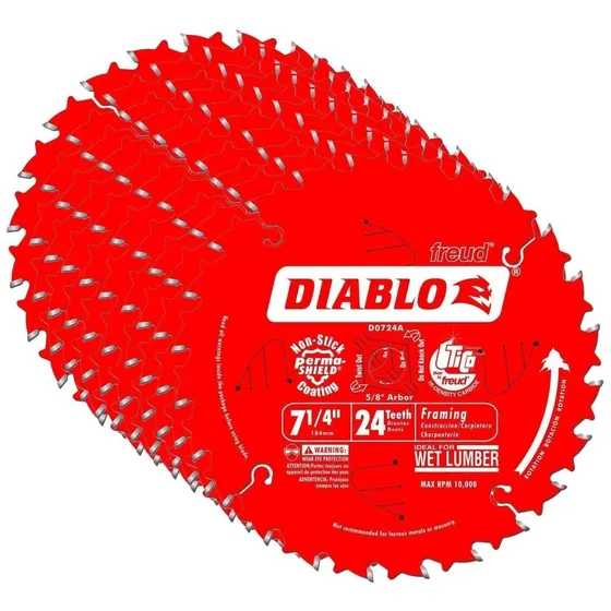 Diablo D0724a 7-1/4  24t Sierra Circular Diablo Para Marcos