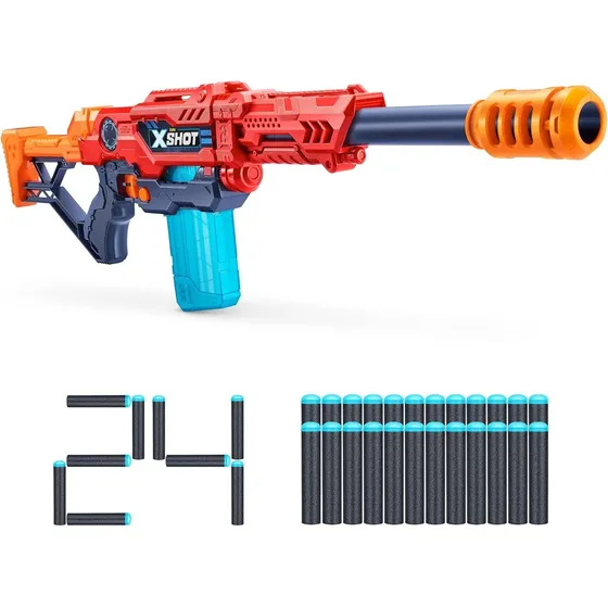 Pistola De Juguete X-shot Max Attack 24 Dardos Color Rojo