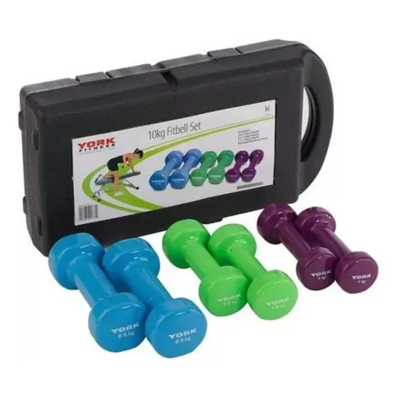 Kit X 6 Mancuernas Pesas 10 Kilos 20 Libras Ejercicio + Color Kit Mancuernas