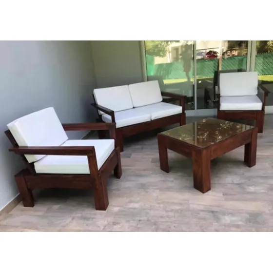 Juego Sillónes De Jardín Madera Cama Exterior