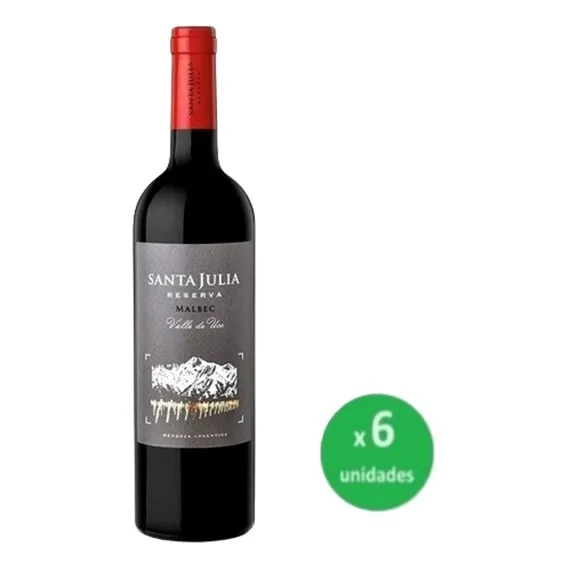 Caja Vino Santa Julia Reserva Malbec 750cc X6u Pack_ahorro