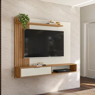 Painel Para Tv Até 65 Polegadas Berlim Nature/branco Jj Painel Para Tv Até 65 Polegadas Berlim Nature/branco Jj