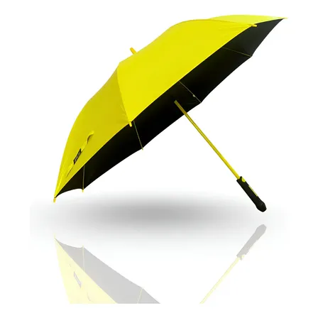 Guarda Chuva Portaria Automatico Fibra Carbono Com Proteção Solar Uv Blackout Grande Diâmetro Aberto 120cm Et-one Cor Amarelo Liso