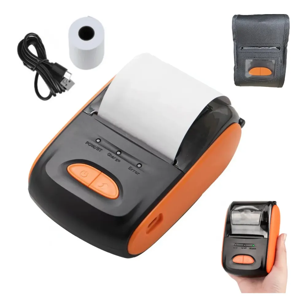 Genérica Impresora Térmica Portátil 58Mm Bluetoo Naranja