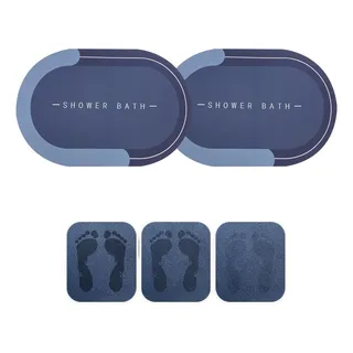 Kit 2 Tapete Banheiro Antiderrapante Absorvente Magico 40x60 Kit 2 Tapete Banheiro Antiderrapante Absorvente Magico 40x60
