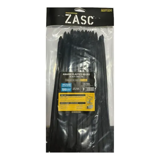 Tirrap Negro 7.6mm X 250mm Nylon