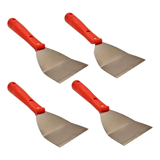4 Pzs Espatula Acero Angular Mango Plastico Extension 4