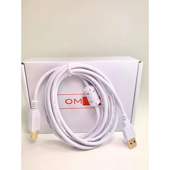 Omnihil Cable Usb 2.0 Alta Velocidad Blanco 8 Pie Largo Para