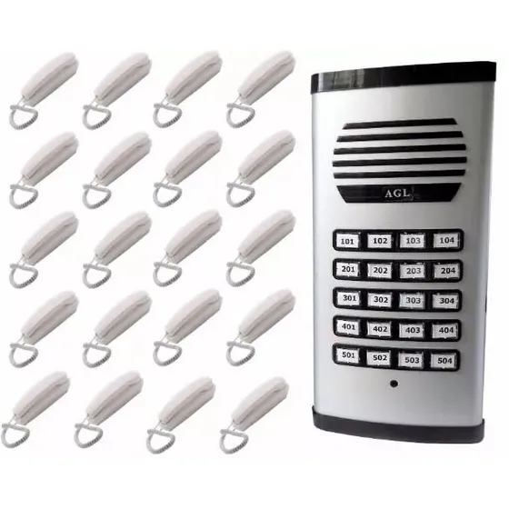 Kit Interfone Porteiro Coletivo Agl 20 Pontos Bom Como Hdl !