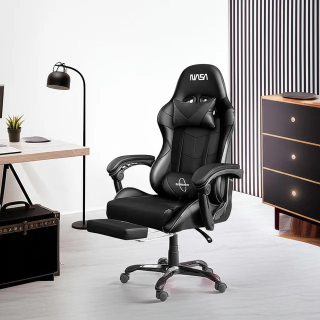 Silla Gamer Nasa Escritorio Ergonómica Ajustable Masajeadora Color Negro