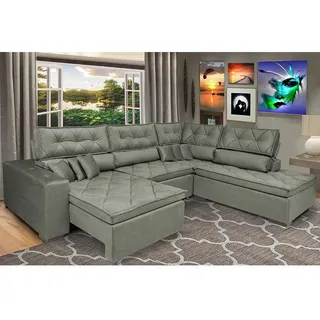 Sofa De Canto RetrĂĄtil, ReclinĂĄvel Cama Inbox Platinum Cinza Sofa De Canto RetrĂĄtil, ReclinĂĄvel Cama Inbox Platinum Cinza