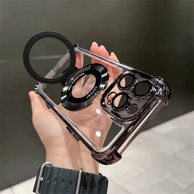 Funda Para iPhone Con Magsafe Y Soporte Uso Rudo Transparent