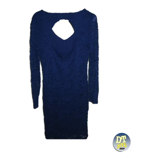 Vestido Encaje Formal Maternidad Azul Marca Marina Original
