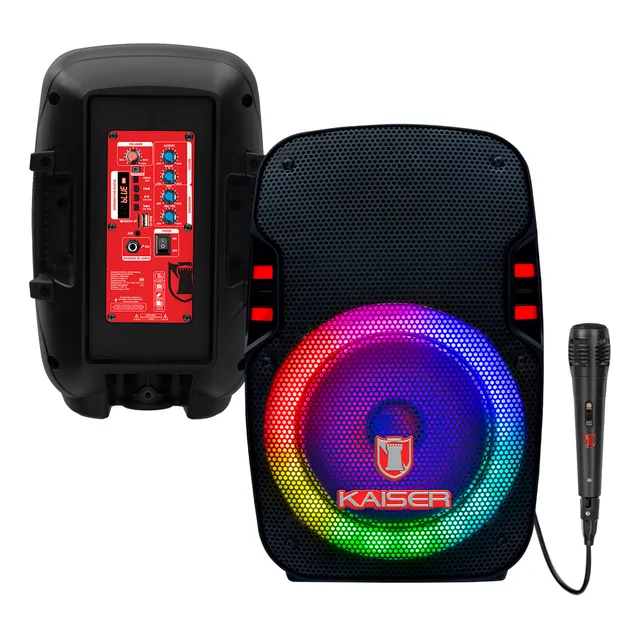 Bocina Bluetooth Profesional Kaiser KSW-5008 Con Micrófono Y Potencia De Audio 12,000 W Bafle Kaiser Con Tecnología KSR-LINK 9.2 Bocina Portátil Para Exteriores Recargable