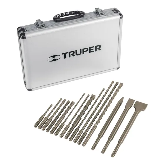  Juego 15 Brocas Cinceles Sdsplus, Estuche (11897) Truper