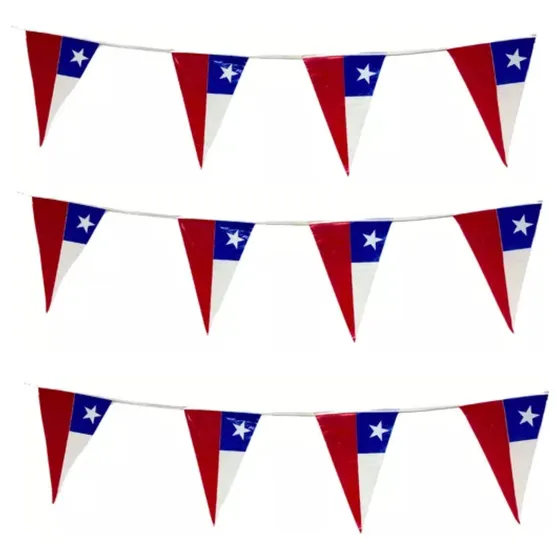 Banderines Decorativos Guirnaldas De Tela Chile 4.0mt