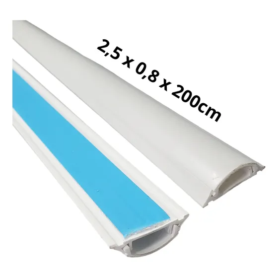 Canaleta Pvc Para Piso Autoadhesiva 2,5 X 8 X 200cm