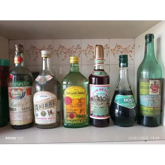 Conjunto Diversas  Botellas Alcohólicas Antiguas Sin Abrir
