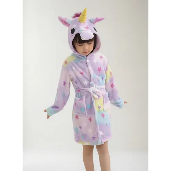 Bata Pijama Infantil Unicorn ® Unicornios Estrella Arco Iris