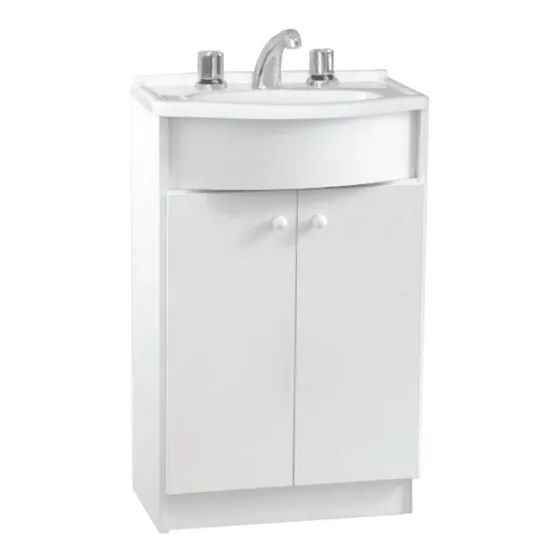 Mueble para baño Amube Roma de pie 50cm ancho 82cm alto 37.5cm profundidad con bacha blanco tres agujeros para grifería
