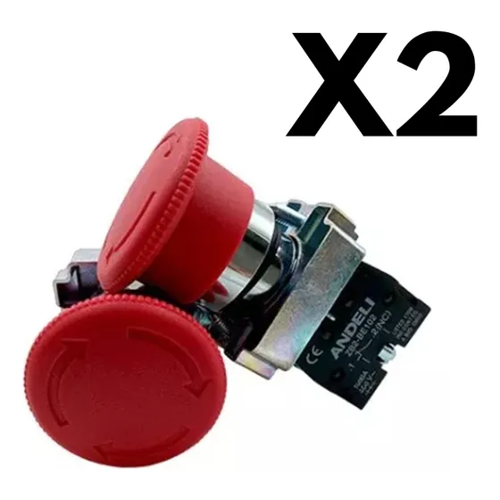 Pulsador Emergencia Hongo Con Retencion 22mm 
