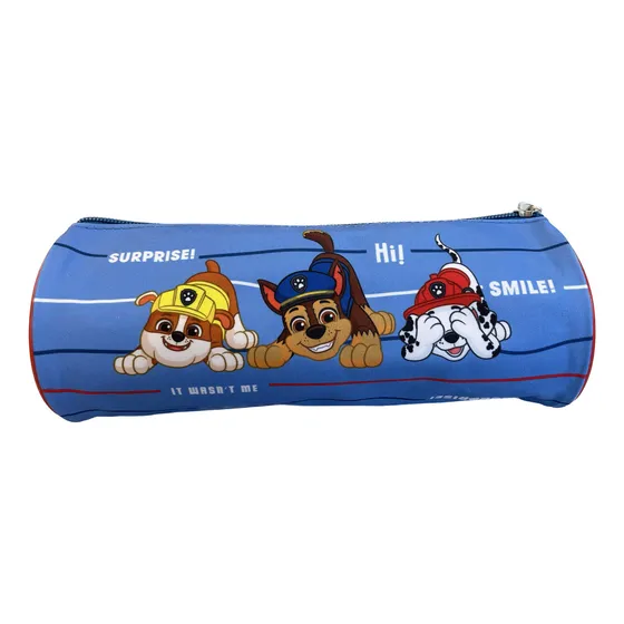 Estuche Escolar Cilindrico Paw Patrol Chase Skye Color Azul Chase Estampado