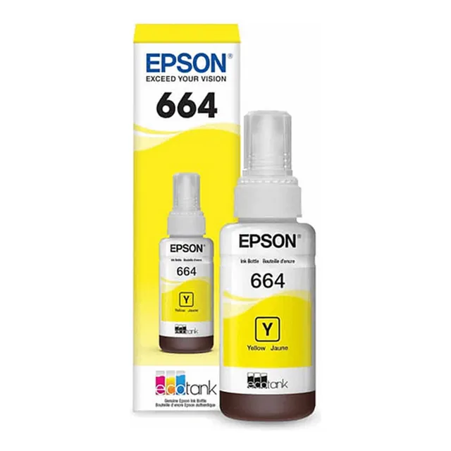 Tinta Para Impresora Epson T664 Color Amarillo De 70 Ml