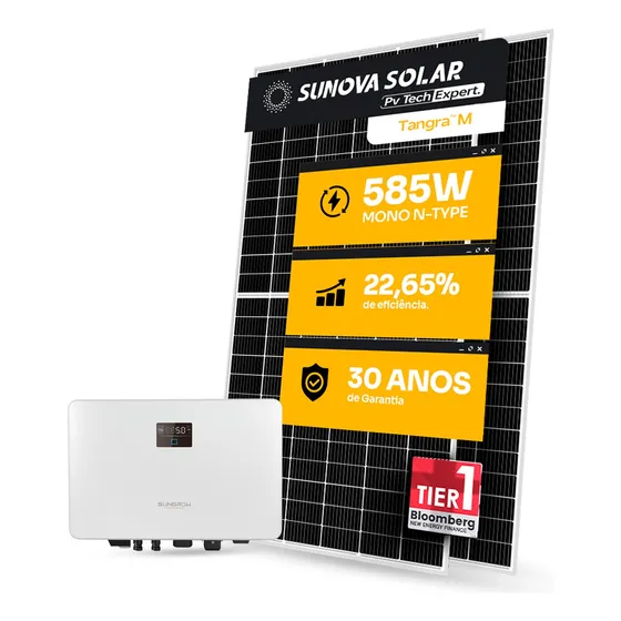Kit Energia Solar 800kwh Mês 10 Placas + Inversor Sungrow
