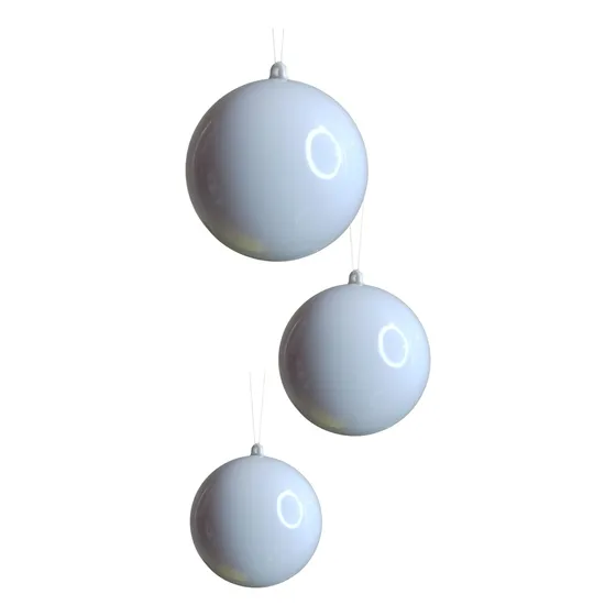 12 Bolas Esferas Plástica Blanca Para Decorar 8cm