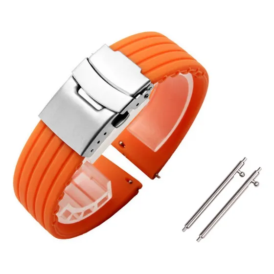 Pulseira Deployant Compatível Com Colmi P71 E Fossil Bq1051 Cor Laranja