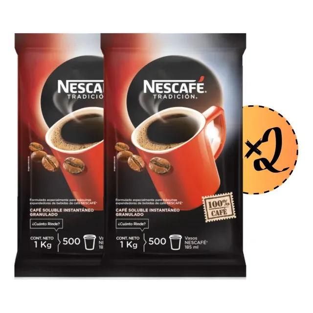 Café Nescafé Tradición Bolsa 1 Kg - Pack X2