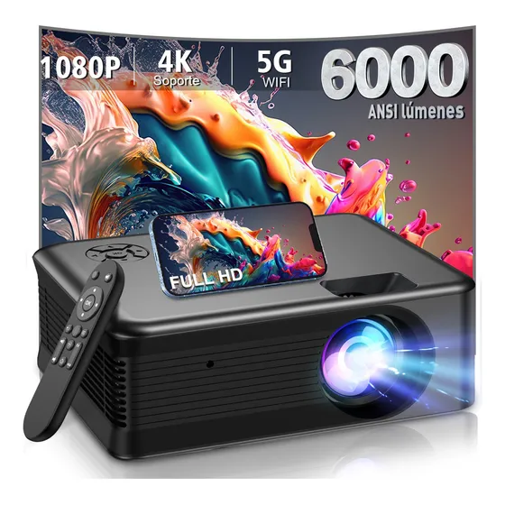 Proyector Portátil Wifi Led Full Hdmi 6000 Lumenes 1080p 5g