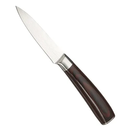 Faca Santoku De Inox Damascus Cabo Madeira 30,5cm Mimo Style Cor