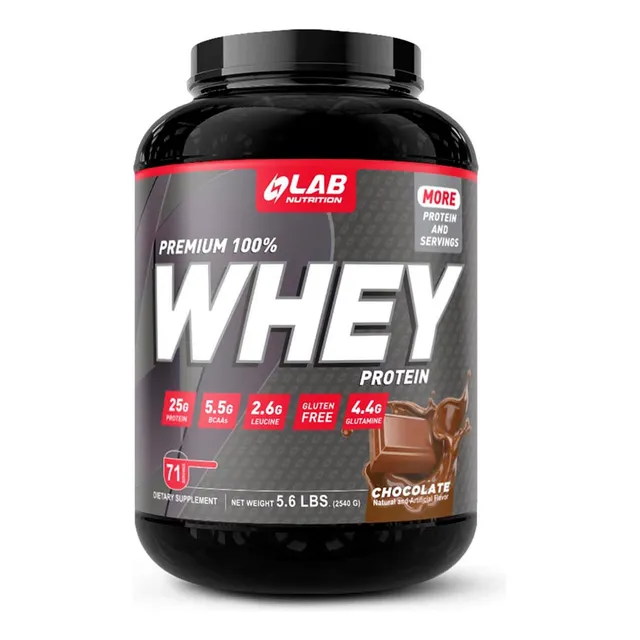 Proteina de Suero de Leche Lab Nutrition Premium 100% Whey Protein Sabor Chocolate 5.6Lb
