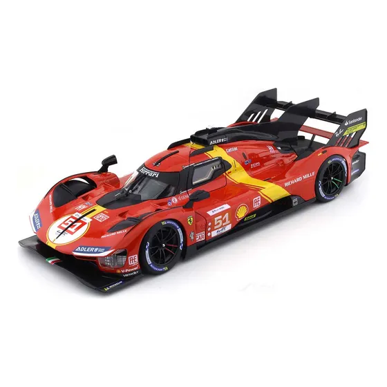 Ferrari 499p Lmh 2023 Richard Mille # 51 Burago 1/18 Cor Vermelha