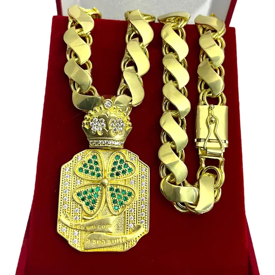 Cordão Corrente Mc Poze Friso S De Moeda Antiga Maciça 18k