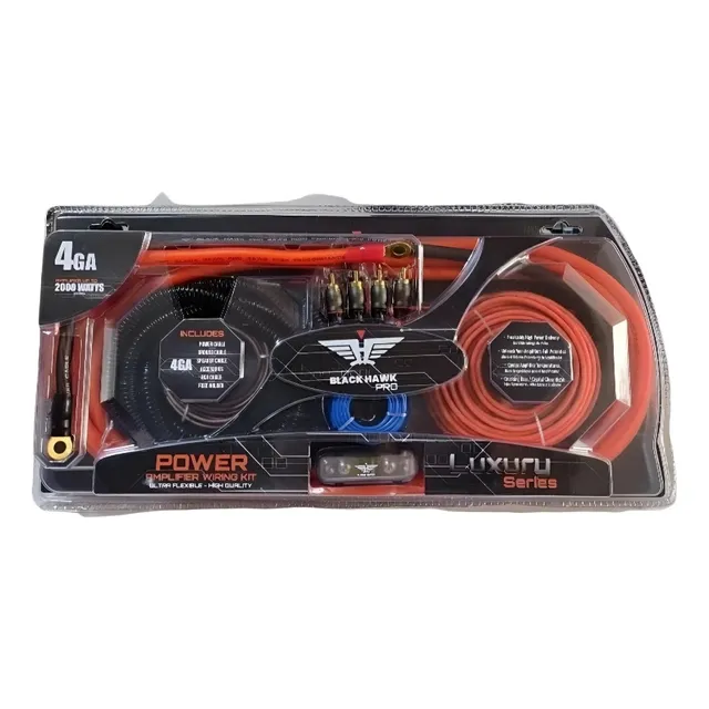 Kit De Cable Para Amplificador - Calibre 4 Black Hawk