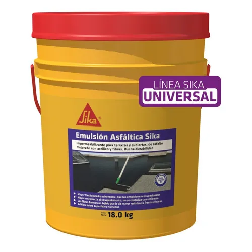Sika Emulsión Asfáltica Impermeabilizante Para Cubierta 18kg Color Negro