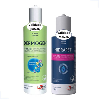Kit Shampoo Xampu Dermogen 200ml E Hidrapet 100ml Cães Gatos Kit Shampoo Xampu Dermogen 200ml E Hidrapet 100ml Cães Gatos