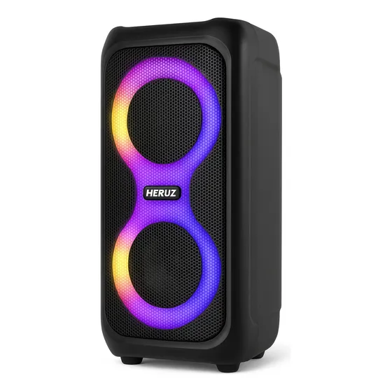 Caixinha Caixa Grande Led 2 Altos Falantes 10w-127/220v-hz 5.0 Led Entrada Usb Pendrive