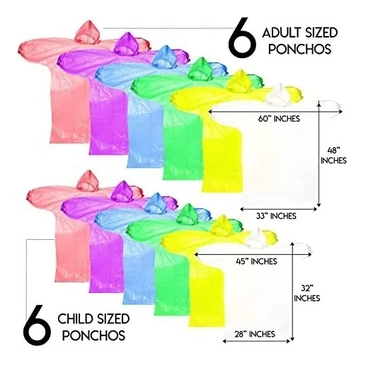 Poncho De Emergencia Para Niños Y Adultos Desechable