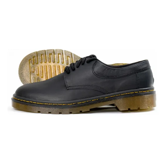 Zapatos Oxford Fokus En Cuero Negro Estilo Dr Marteens