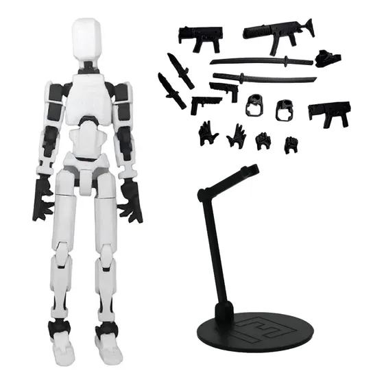 Muñeco Articulado Maniquí Dummy 13cm + Base + Armas