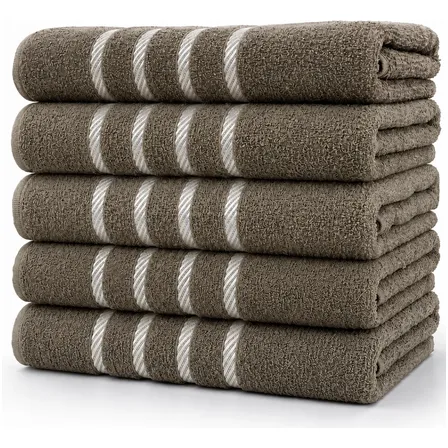 Kit 4 Toalhas Banho Grande 100% Algodão 67x130 - Cor Marrom Marrom-claro