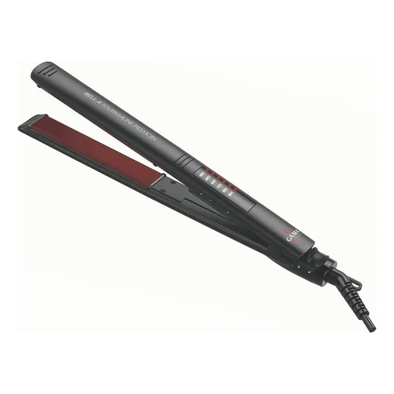 Planchita de pelo GA.MA Italy Elegance Bella LED Tourmaline Red Ion negra 220V