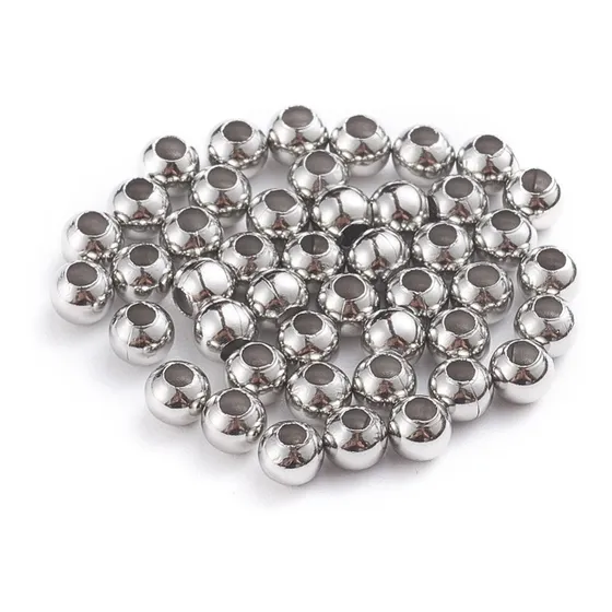Cuentas Balines Acero Platead Bisuteria Insumos 2.5 4 5 Mm
