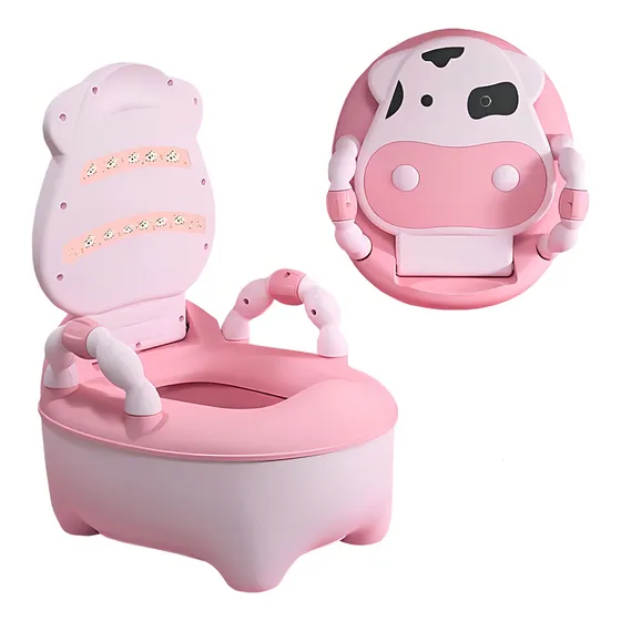 Pelela Bacinica Baño Infantil Para Niños Vaquita Color Rosa