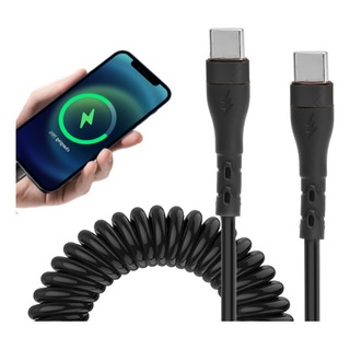 Cable Tipo C A Tipo C Resorte 120w Carga Y Datos 1m Cable Tipo C A Tipo C Resorte 120w Carga Y Datos 1m