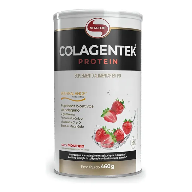 Colagentek Protein Morango 460g Vitafor